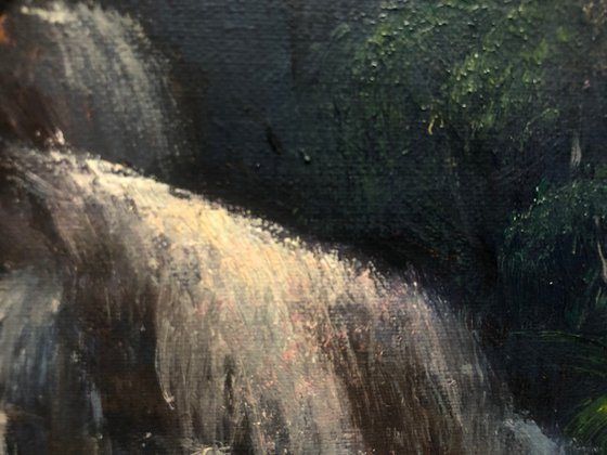 Waterfall at Kanangra Boyd NP - plein air / Studio painting