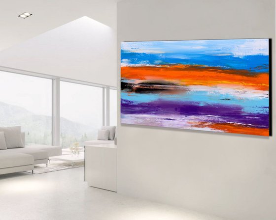 Getting Away From The City - LARGE, MODERN, STRIPED ABSTRACT ART – EXPRESSIONS OF ENERGY AND LIGHT. READY TO HANG!