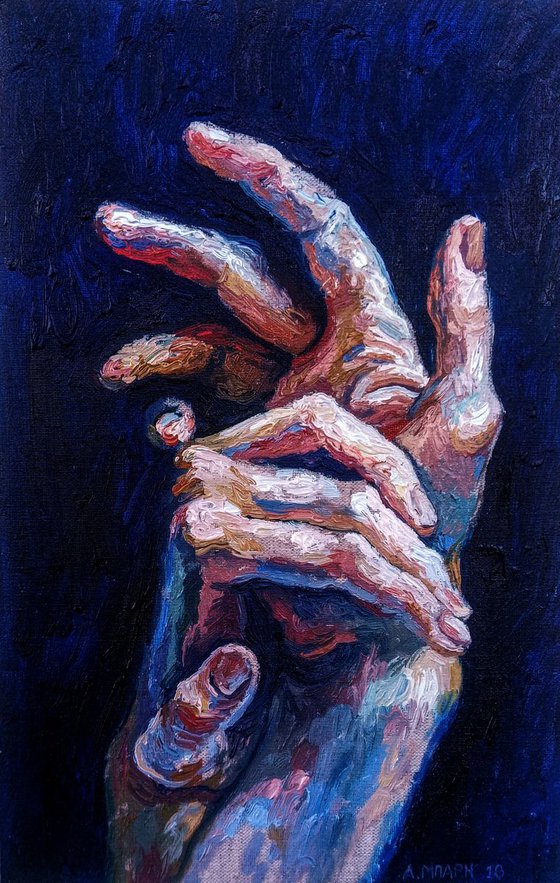 Embracing hands