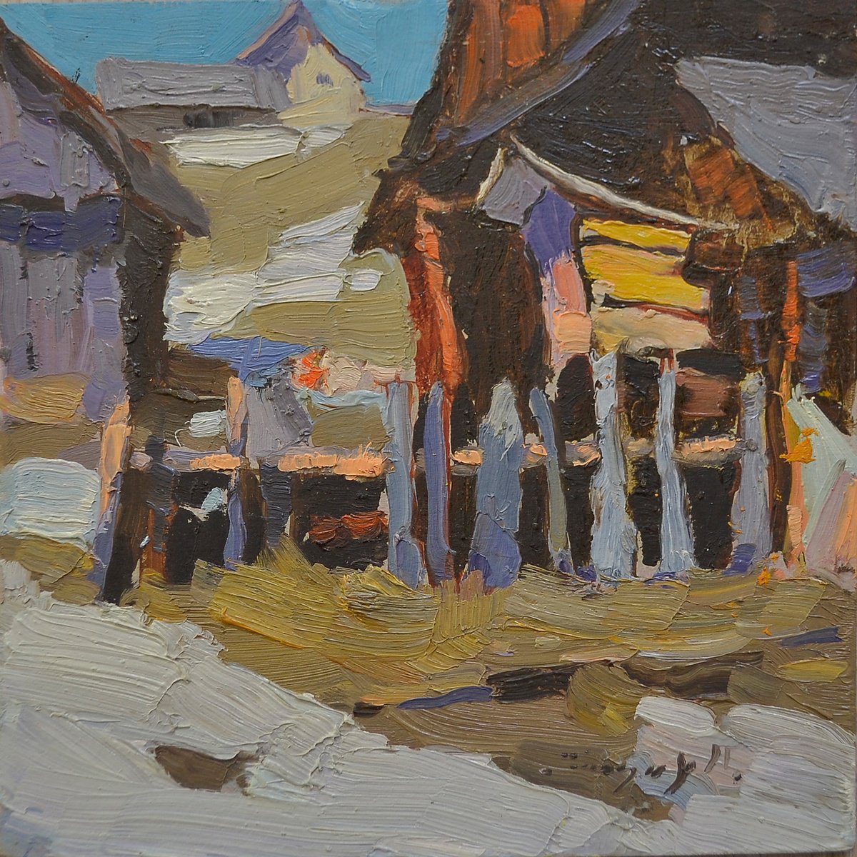In The Courtyard By Alexander Shandor, 8 X 8, Artwork For Sale On Artfinder