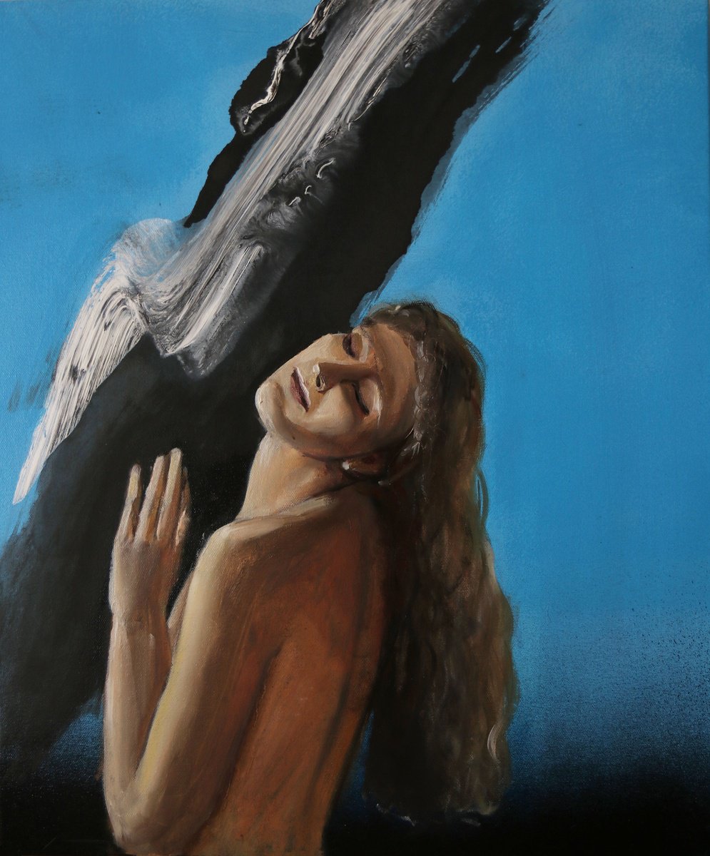 Expressive Portrait Oil Painting By Anzhelika Klimina, 20 X 24, Song, Original Artwork