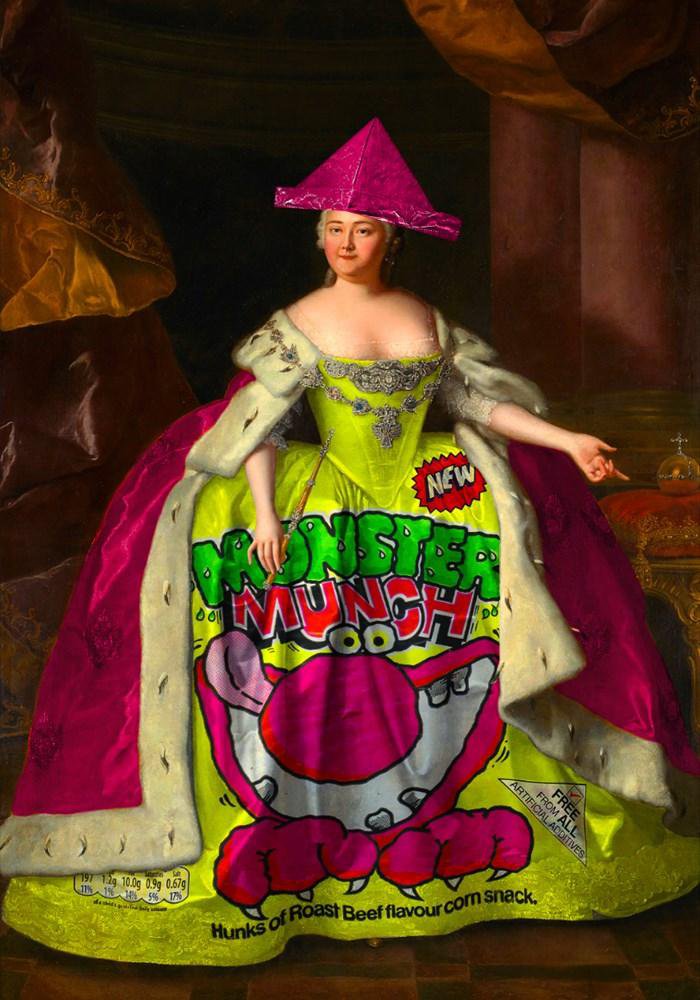 Surrealistic Portrait Giclee Print By Little Fish Design, 17 X 24", Monster Munch Tasty, Original Artwork