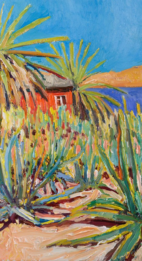 Agaves and Red House by Suren Nersisyan