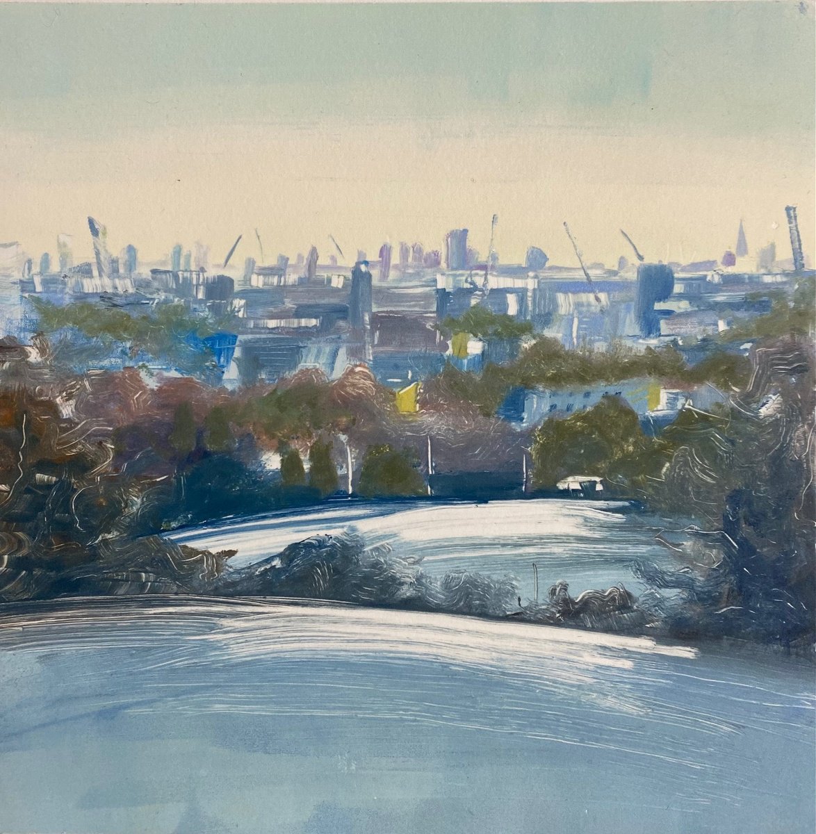 Impressionistic Landscape Limited Edition Print By Rebecca Denton, 12 X 12", London From Parliament Hill, Winter, Artfinder