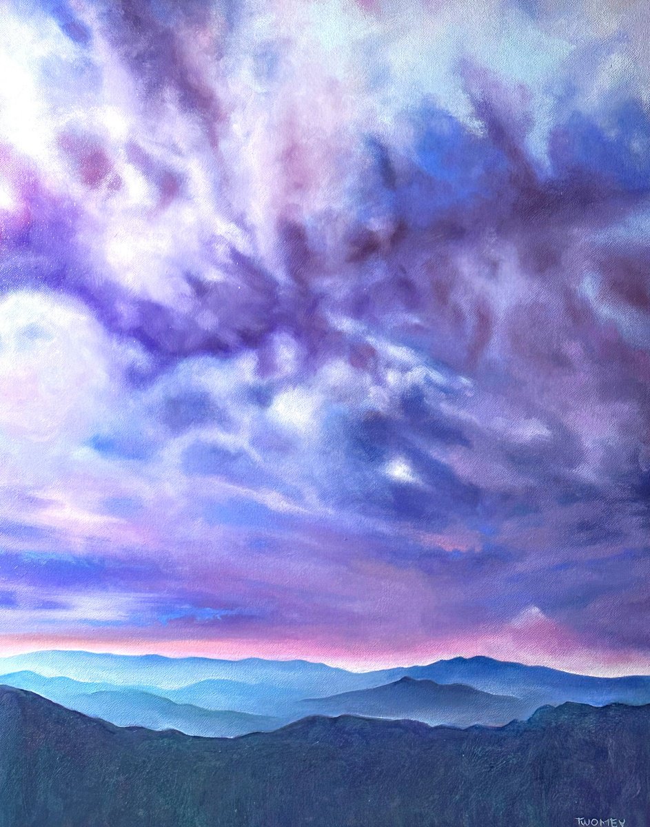 Impressionistic Landscape Oil Painting By Catherine Twomey, 22 X 28, Turbulence, Original Artwork