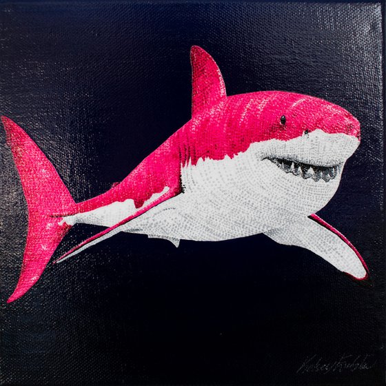 Pinkest Pink Shark Acrylic Painting