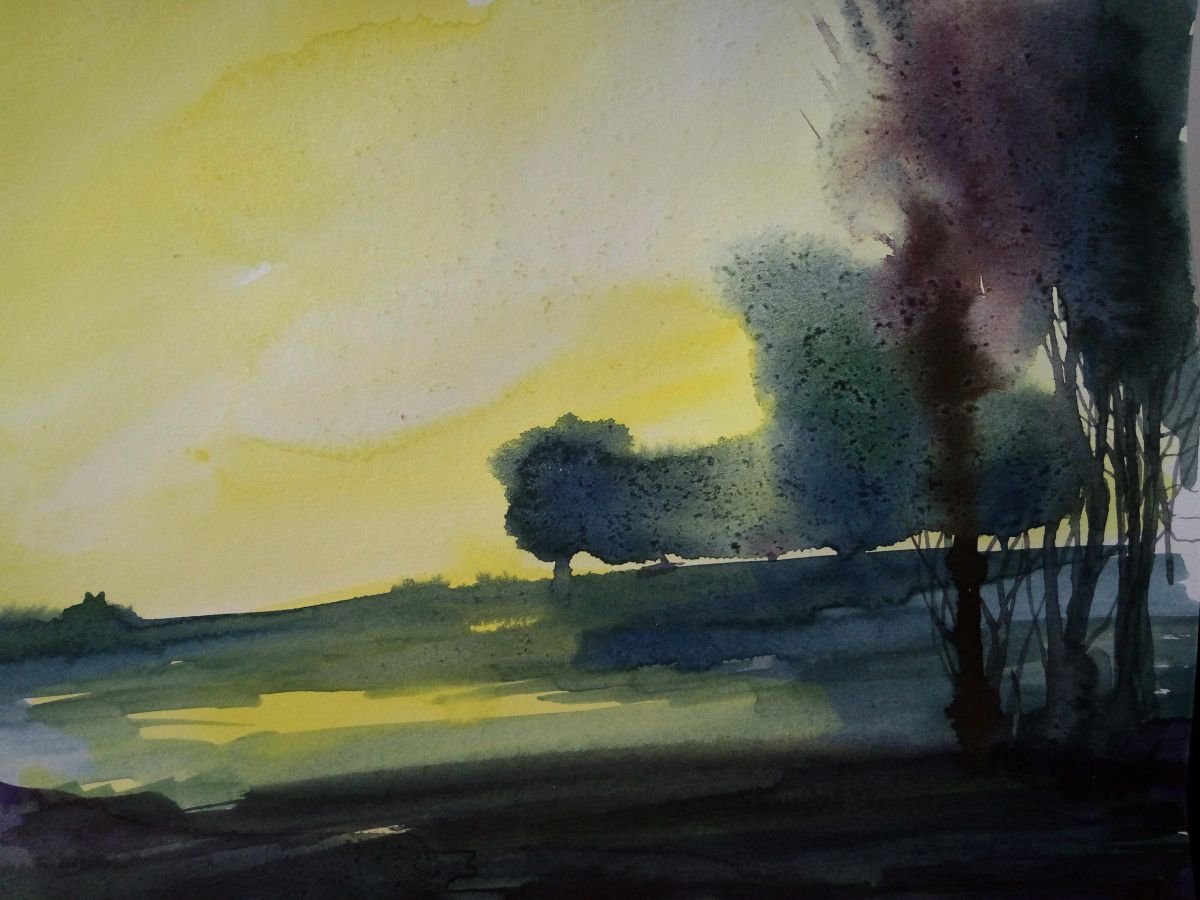 Watercolor landscape by Artem Grunyka by Artem Grunyka