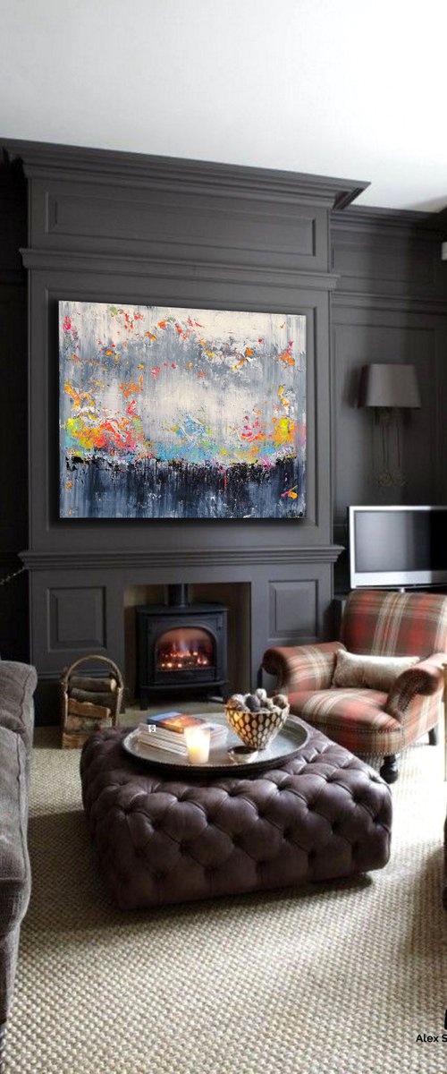 120x100cm. / Abstract painting / Abstract 2121 by Alex Senchenko