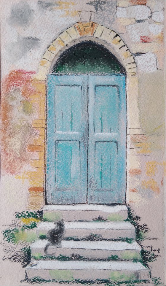Antique turquoise door
