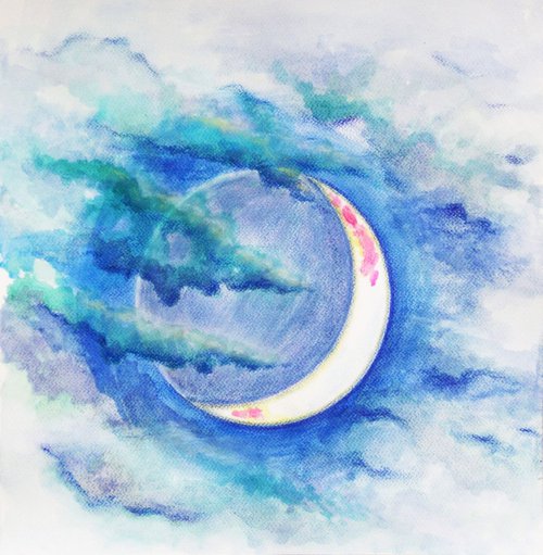 Waxing Crescent Moon by Jacqueline Talbot