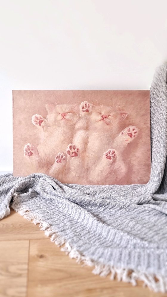 Pink cat paws