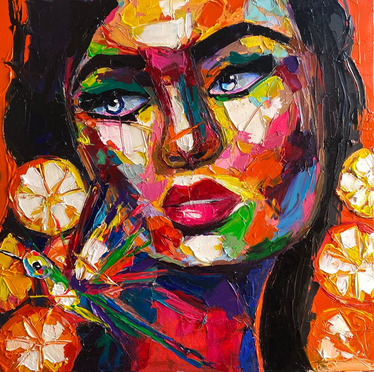 Expressive Oil Painting , Citrina By Lina Redford, 20 X 20, Artwork For Sale On Artfinder