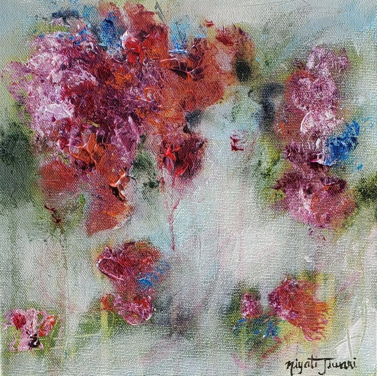 Impressionistic Botanical Acrylic Painting By Niyati Jiwani, 10 X 10", Paradise, Original Artwork