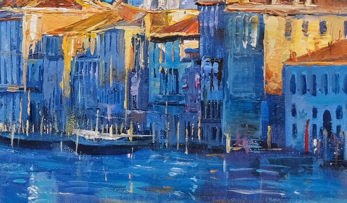 Original Oil Painting - Magical Grand Canal, Venice by Behshad