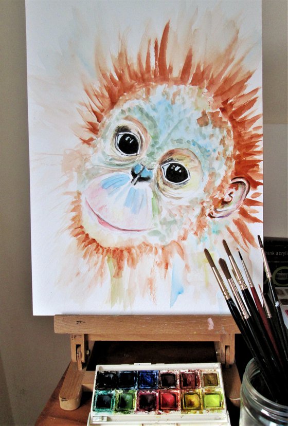 Cute Orangutan Baby Monkey
