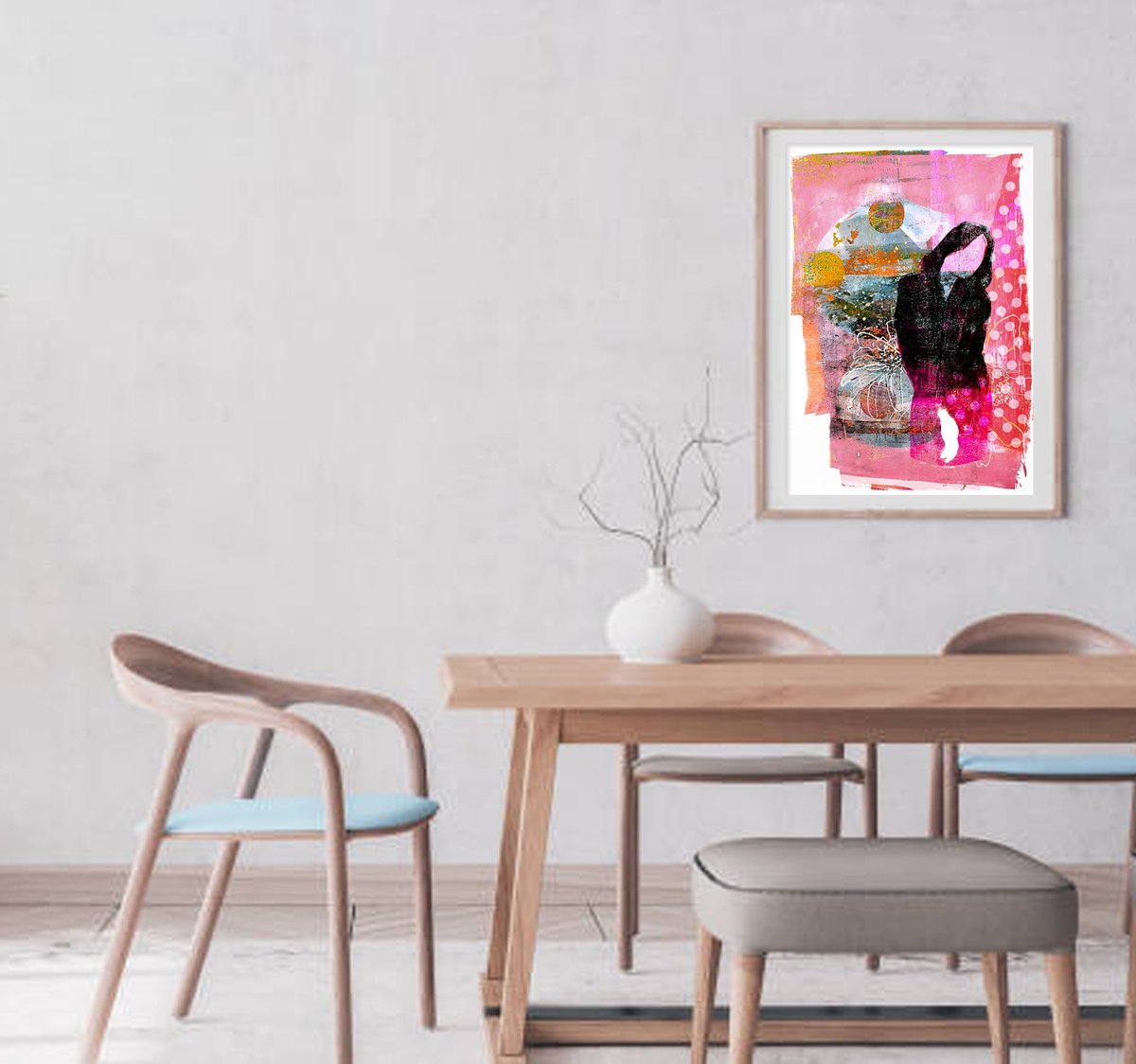 Illustrative Portrait Print By Randi Antonsen, 17 X 23", Polka Dots And Moonbeams, Original Artwork