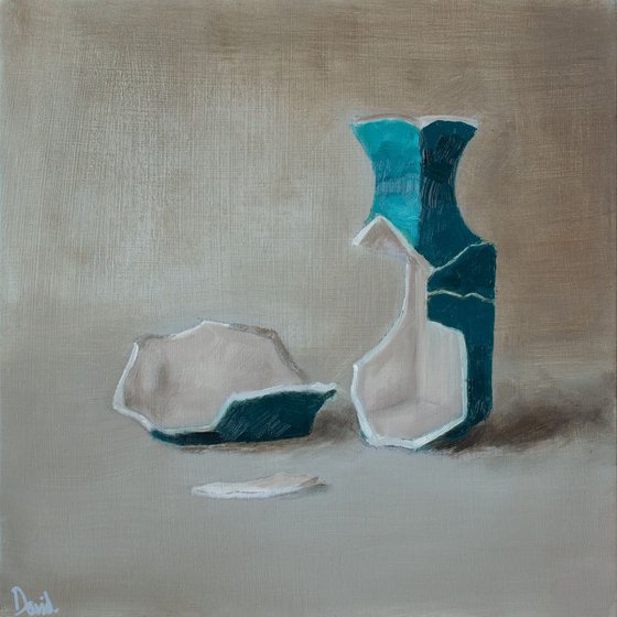 Broken III (turquoise vase)