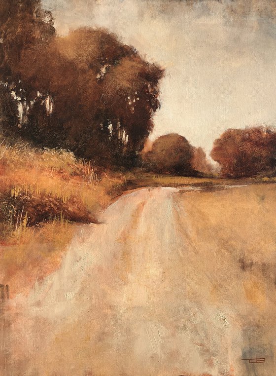 Country Road 210510, tonal impressionist landscape oil painting