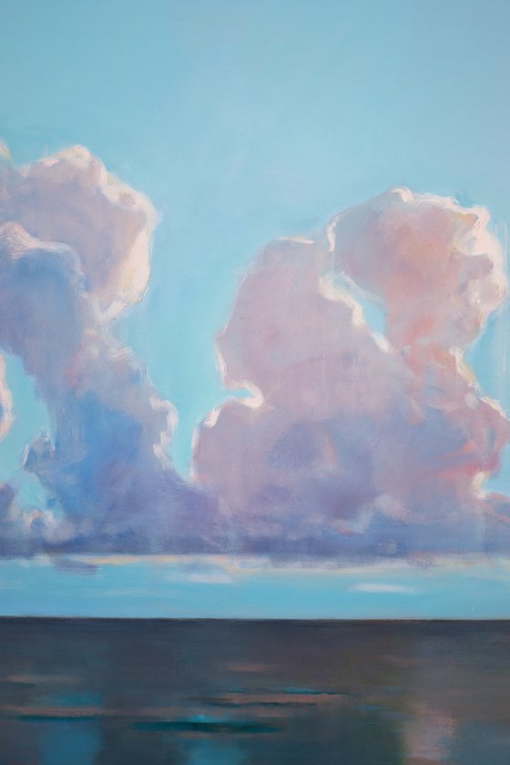 Calm Ocean Beautiful Clouds 24x36 inch by Bo Kravchenko