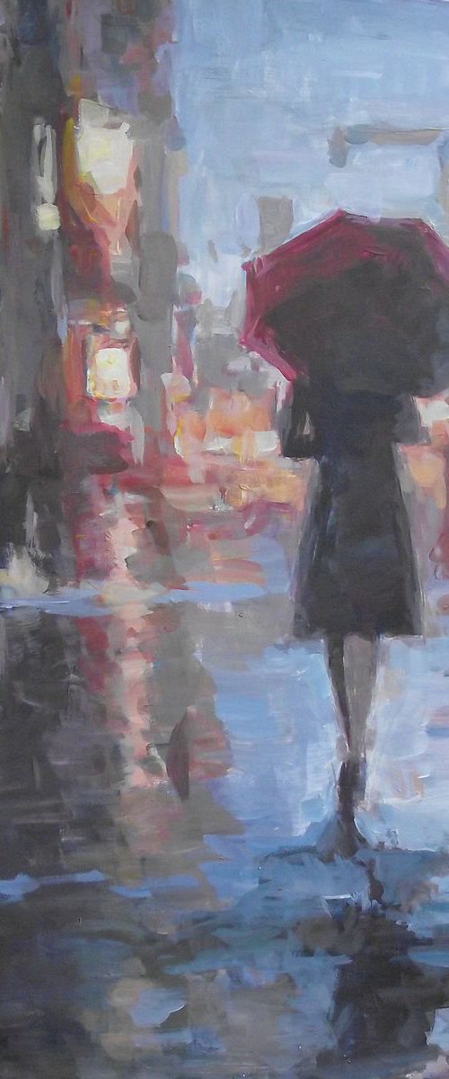 Lady with umbrella #2 by Vachagan Manukyan