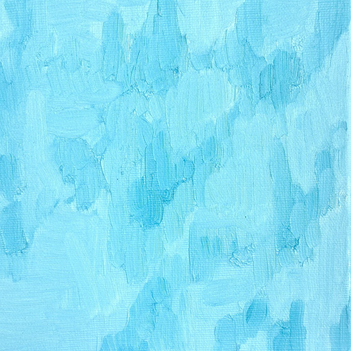 Organic Abstract Oil Painting By Nataliya Lemesheva, 8 X 8", Shadow 36. Turquoise, Original Artwork