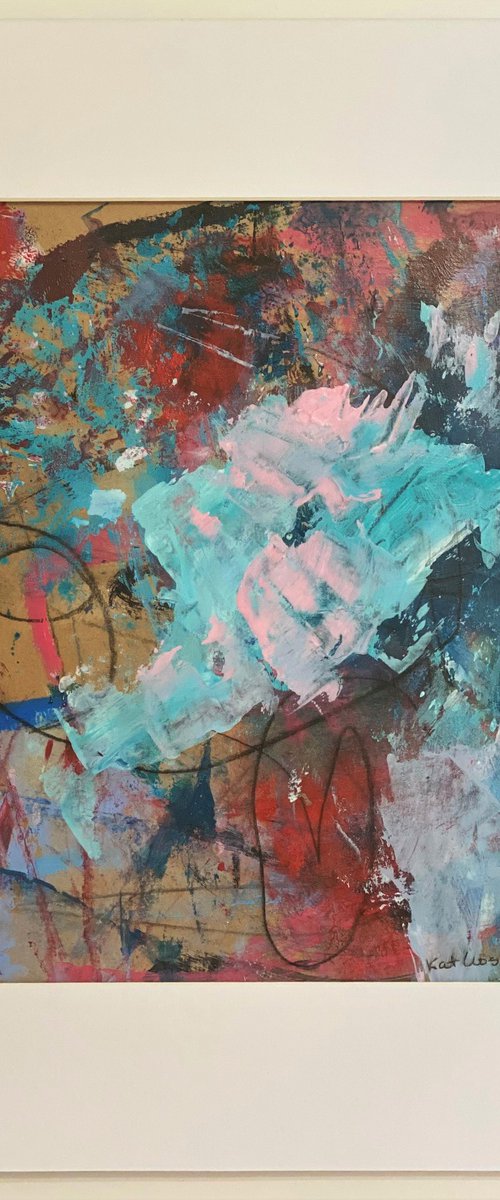 Hidden Gems 8 - colorful energetic bold abstract painting raw art by Kat Crosby