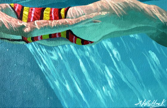 Underneath LVXI - Miniature swimming painting