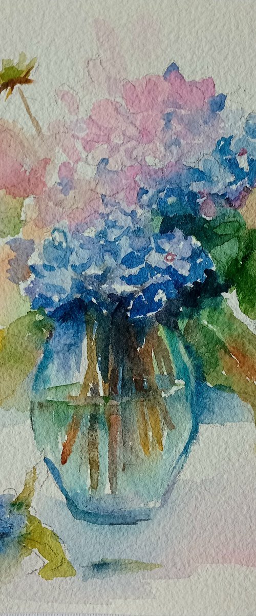 Hydrangeas flowers by Ann Krasikova