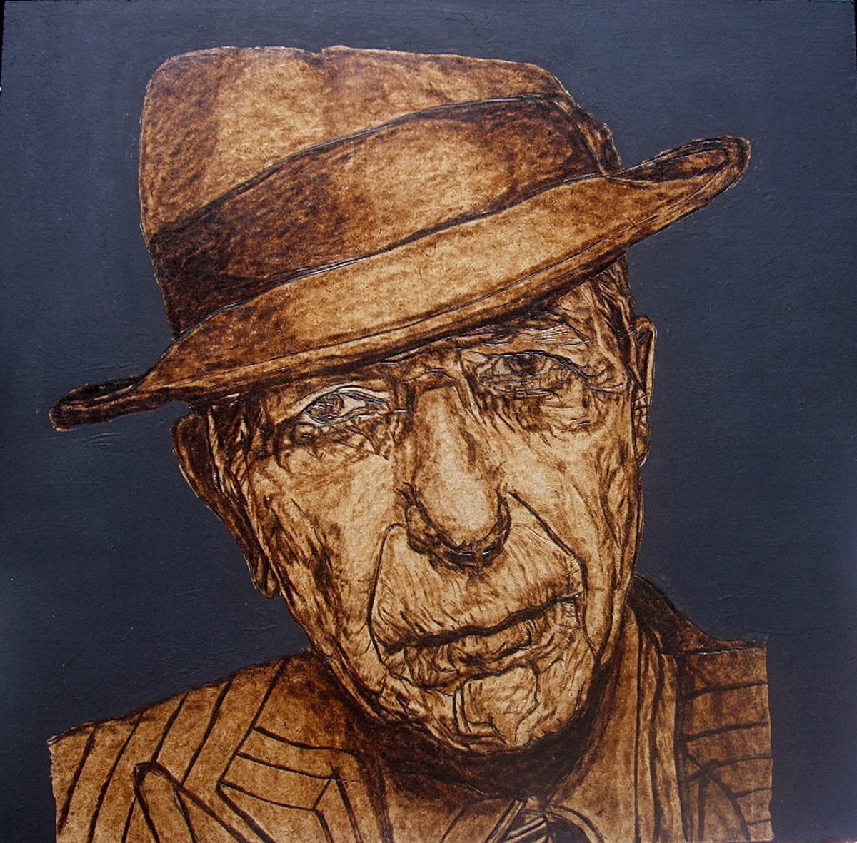Leonard Cohen by MILIS Pyrography