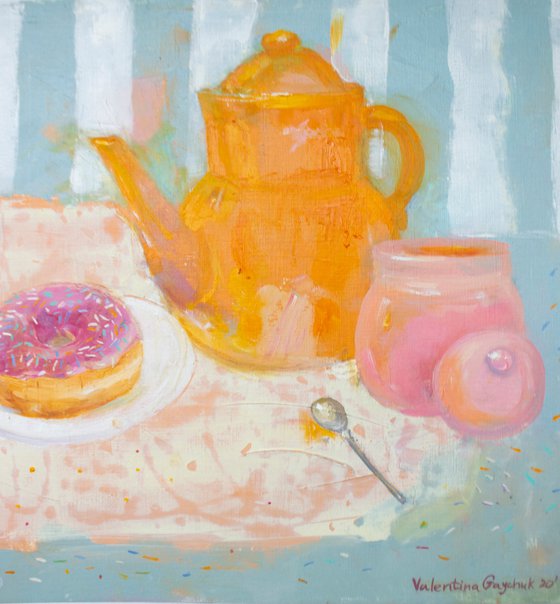 Sweet still life with donut