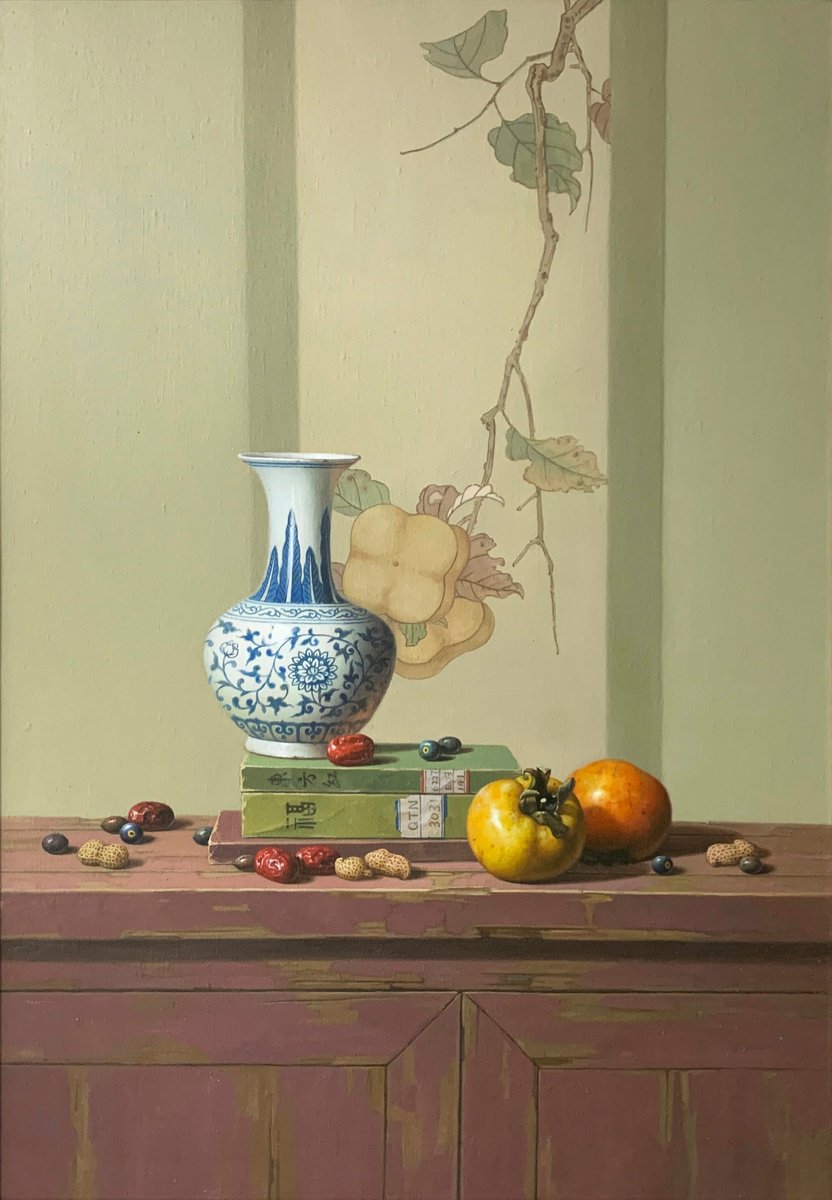 Realism Still life:zen art c147 by Kunlong Wang