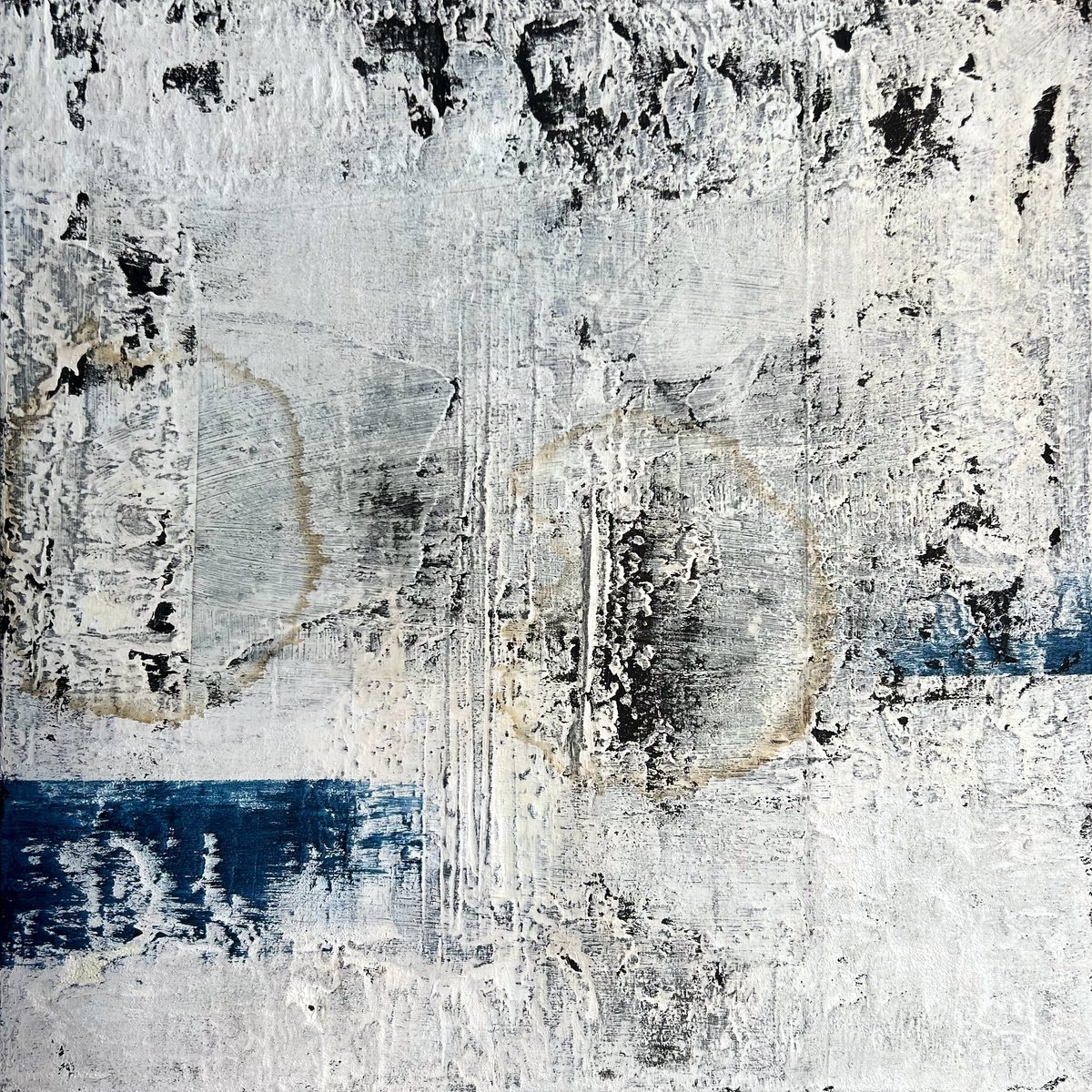 Abstract Painting By Sergio Aranda, 16 X 16", Frosted Echo, Original Artwork