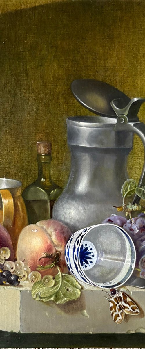 Still Life with Pewter Jug and Fruit by Gegham Avetisyan