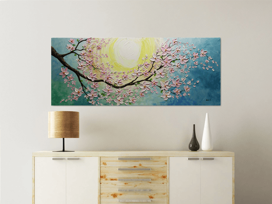 Blossom Sakura - Large Blossom Tree Painting, Original Impasto Sakura Painting