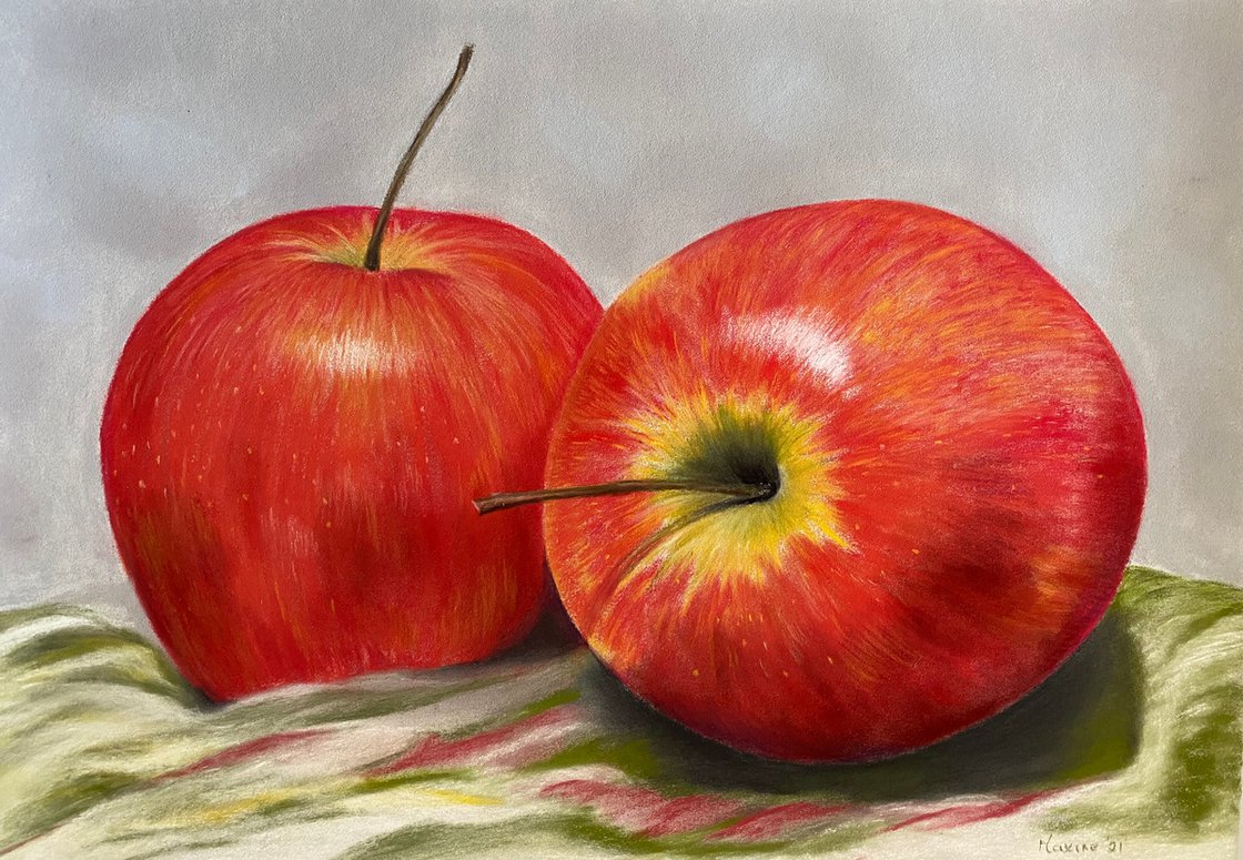 Apples Pastel drawing by Maxine Taylor Artfinder