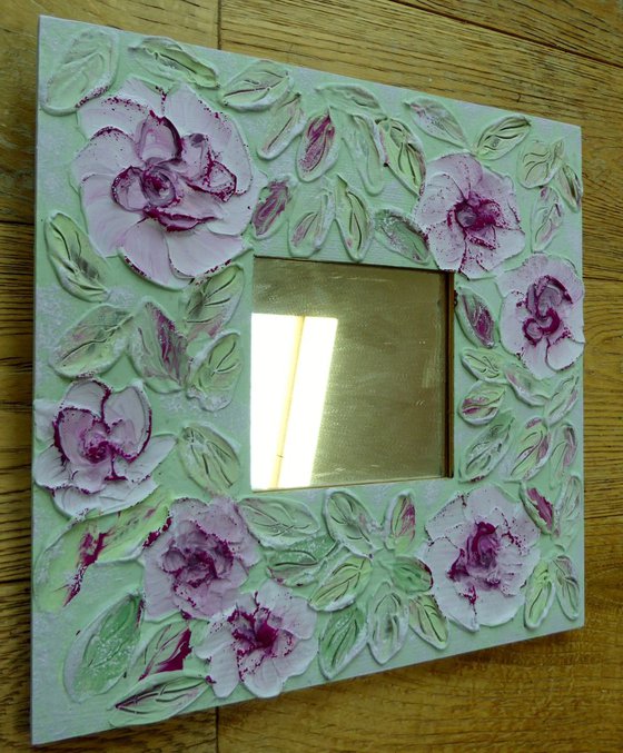 Mirror with Pink Roses
