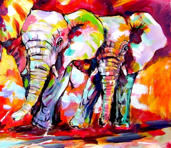 Walking majestic elephants