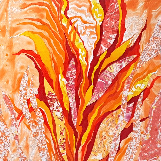 Set of 2 «Flaming Blooms»