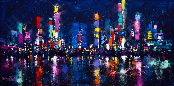 Panorama of the night city