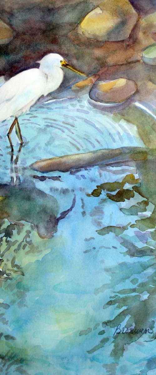 White Heron by Bronwen Jones