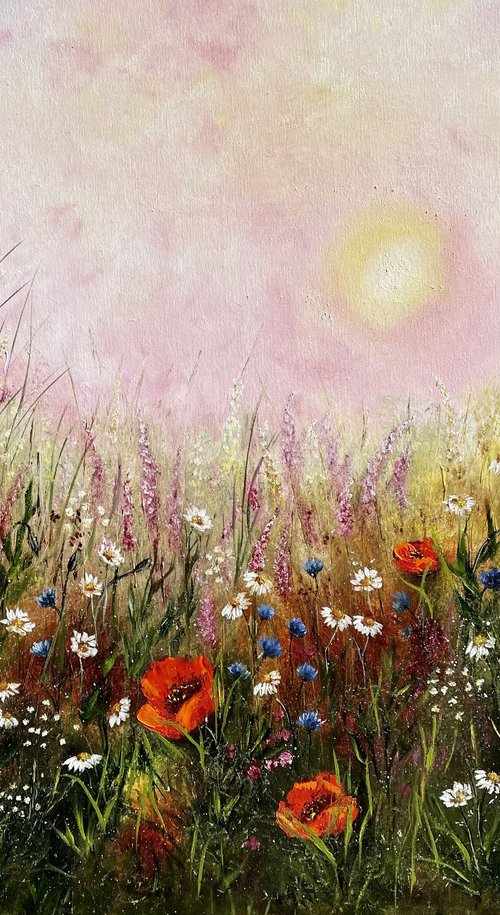 Passion and tenderness - red meadow flowers by Tanja Frost