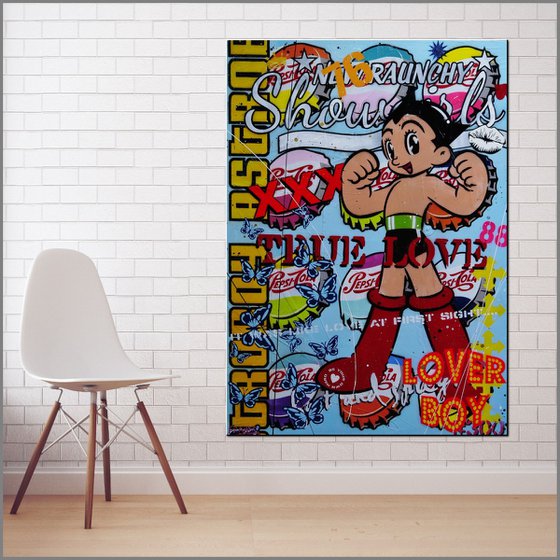 Astro 140cm x 100cm Astro Boy Textured Urban Pop Art