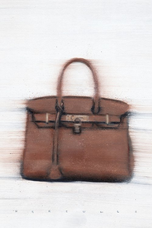 Luxury handbag hermes birkin oil painting by Renske Karlien Hercules