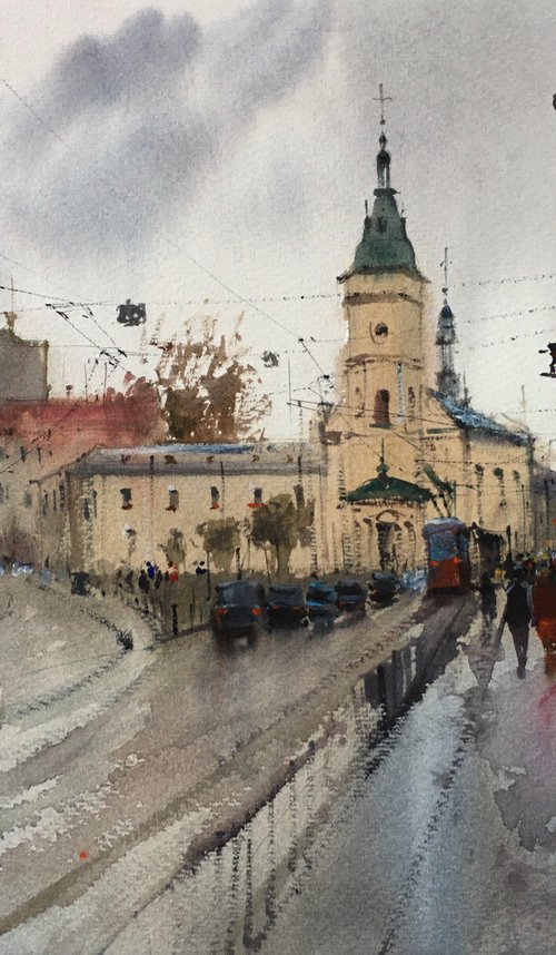 A gloomy day in the city of Lviv by Andrii Kovalyk