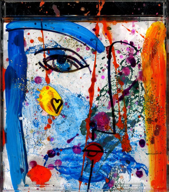 Mixed Media Funky Face 35