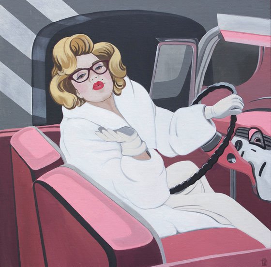 Merilin - pink, lady in car