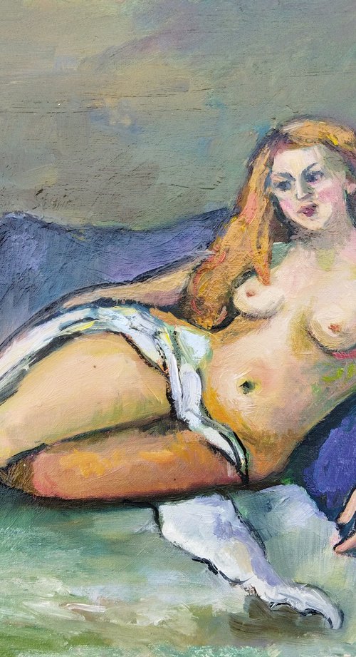 Leda Inspired by Cezanne, 30*40см by Ann Krasikova