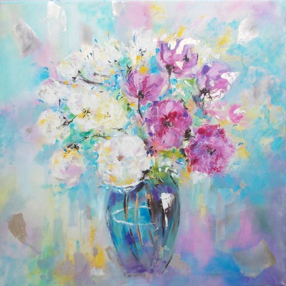 Bright Moment - Original Peonies Painting