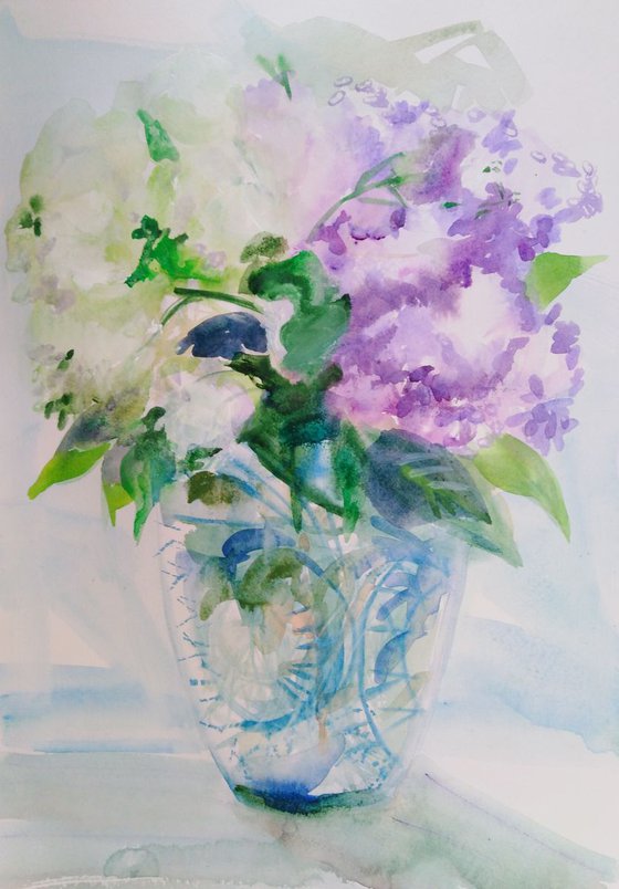 Lilac - pink and white after the rain ! Gift item !