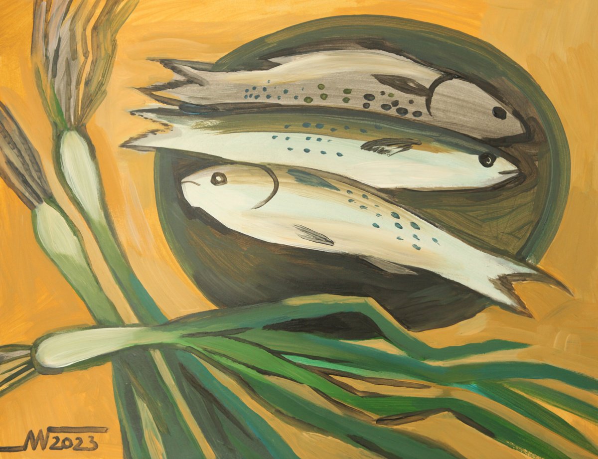 Still Life Acrylic Painting By Marina Gorkaeva, 20 X 16", In The Kitchen, Original Artwork